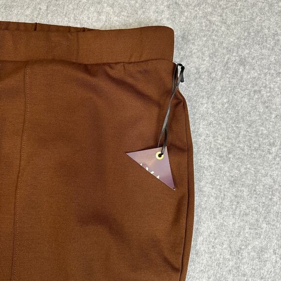 Ava & Viv Pull On Stretch Pant WMNS 3X Plus Brown High Rise Split Ankle Wide Leg - Picture 4 of 13